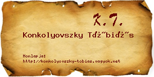 Konkolyovszky Tóbiás névjegykártya